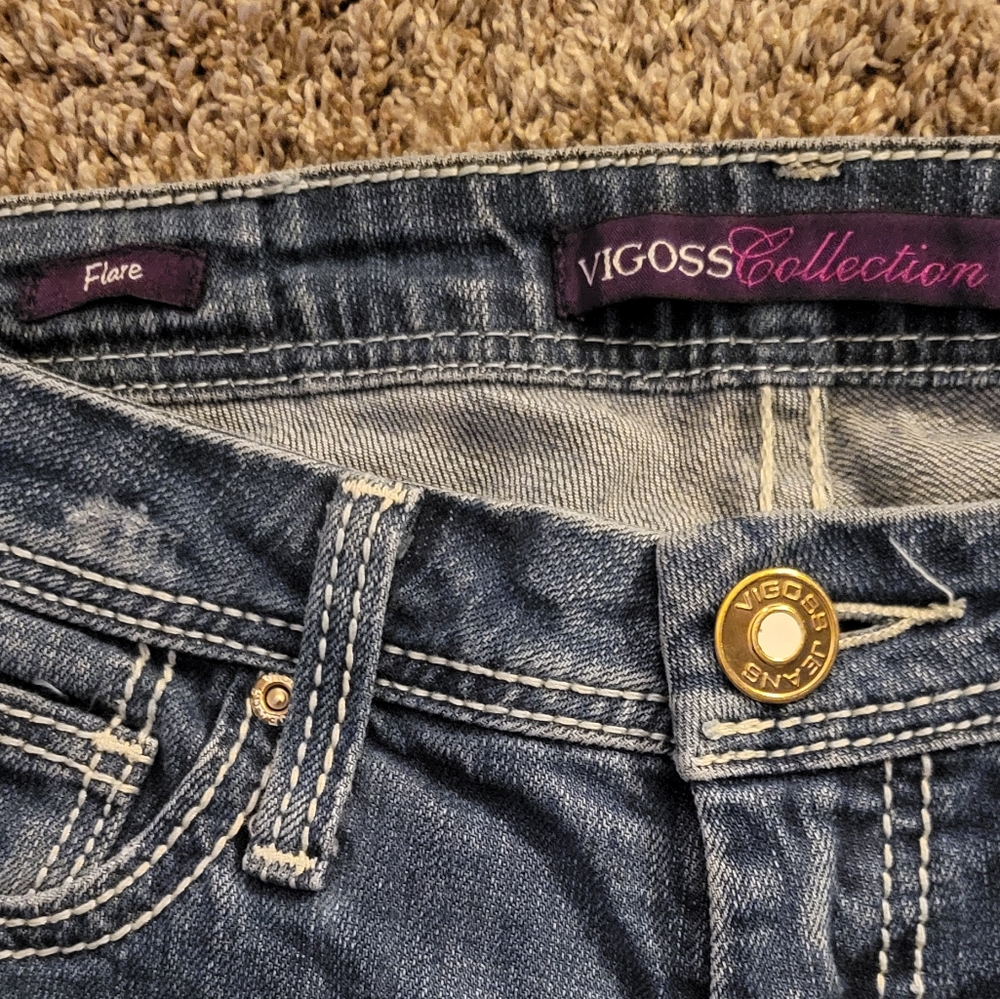 Vigoss Collection flare leg jeans 35” inseam - Picture 3 of 9